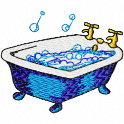 Bathtubs Embroidery Design 4 Bathtubs Embroidery Design 4